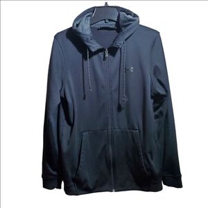 UNDER ARMOUR ColdGear Loose-fit Shirt, Men's Size M Black Zip Front with Hoodie